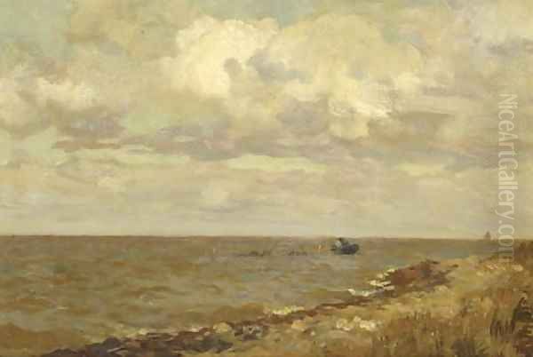 Bringing in the eel traps Oil Painting by Willem Bastiaan Tholen