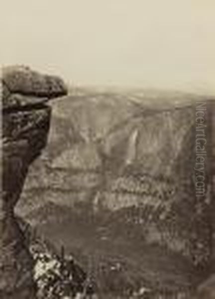 The Yosemite Falls, From Glacier Point, Yosemte Oil Painting by Carleton Emmons Watkins