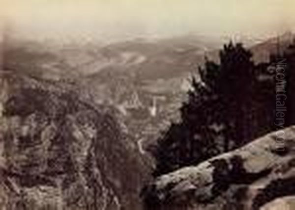 Vernal And Nevada Falls Oil Painting by Carleton Emmons Watkins