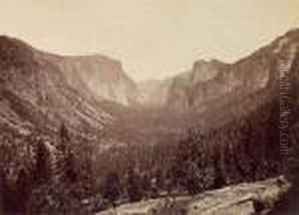 Glacier Point From Eagle Point Trail Oil Painting by Carleton Emmons Watkins