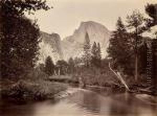 Tacoye, The Half-dome, 5500 Feet, Yosemite Oil Painting by Carleton Emmons Watkins