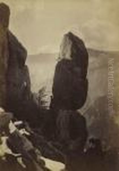 Agassiz Column, Near Union Point (yosemite) Oil Painting by Carleton Emmons Watkins