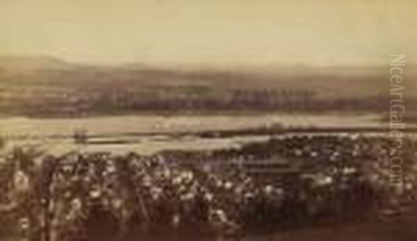 Watkins Of The Columbia River Oil Painting by Carleton Emmons Watkins