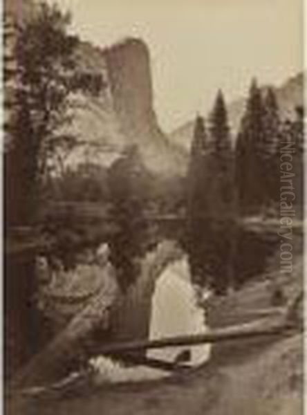 Washington Column Oil Painting by Carleton Emmons Watkins