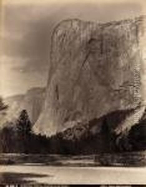 El Capitan Oil Painting by Carleton Emmons Watkins
