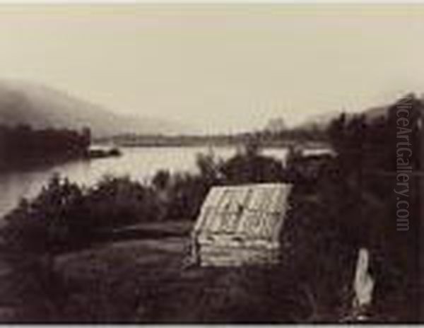 The Garrison, Columbia River Oil Painting by Carleton Emmons Watkins