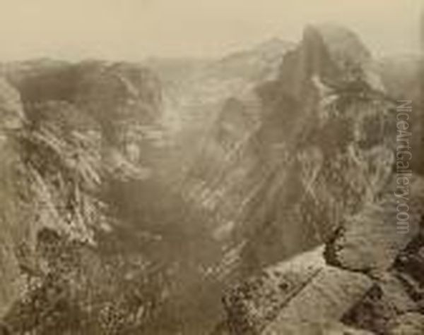 Yosemite Valley, Half Dome From Glacier Point, No. 101 Oil Painting by Carleton Emmons Watkins