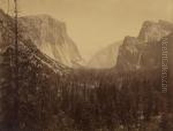 Yosemite Valley No. 7 Oil Painting by Carleton Emmons Watkins