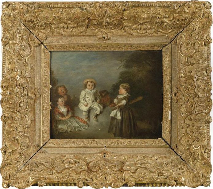 Group Of Children Oil Painting by Jean-Antoine Watteau