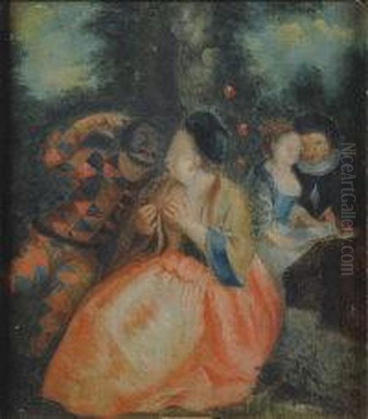 Figures Oil Painting by Jean-Antoine Watteau