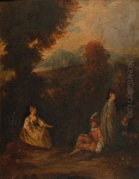 Fete Champetre Oil Painting by Jean-Antoine Watteau