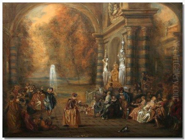 Les Plaisirs Du Bal Oil Painting by Jean-Antoine Watteau