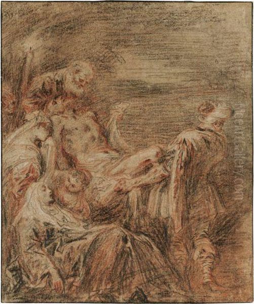 The Deposition, After Leandro Bassano Oil Painting by Jean-Antoine Watteau