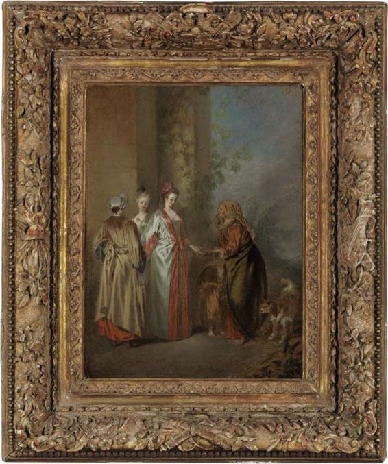 The Fortune Teller Oil Painting by Jean-Antoine Watteau