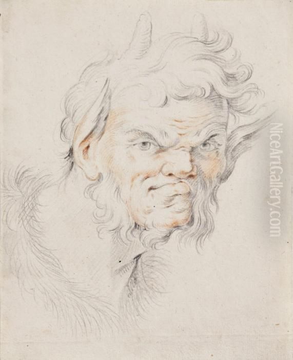 Testa Di Fauno Oil Painting by Jean-Antoine Watteau