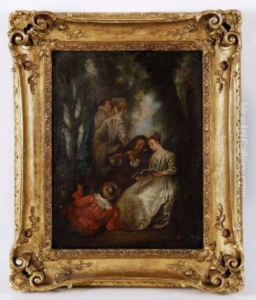 Le Concert Champetre Oil Painting by Jean-Antoine Watteau