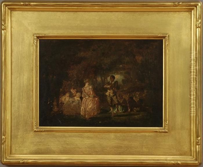 Fete Champetre Oil Painting by Jean-Antoine Watteau