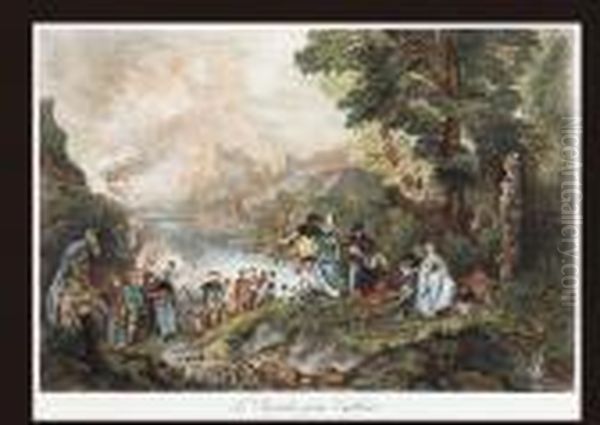 Le Depart Pour Cytheme Oil Painting by Jean-Antoine Watteau
