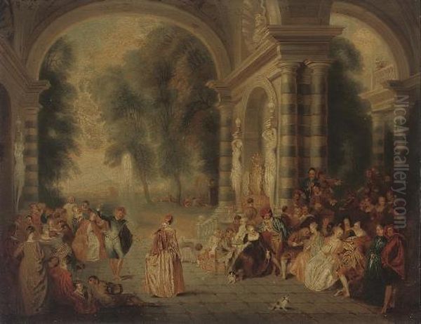 Les Plaisirs Du Bal Oil Painting by Jean-Antoine Watteau