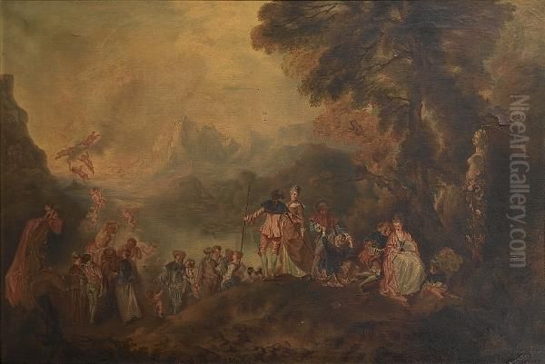 The Pilgrimage To The Island Of Cythera Oil Painting by Jean-Antoine Watteau