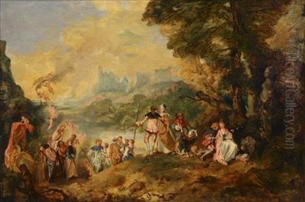 Pilgrimage To Cythera Oil Painting by Jean-Antoine Watteau