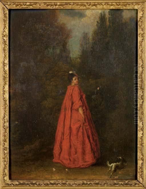 Elegante Dans Un Parc Oil Painting by Jean-Antoine Watteau
