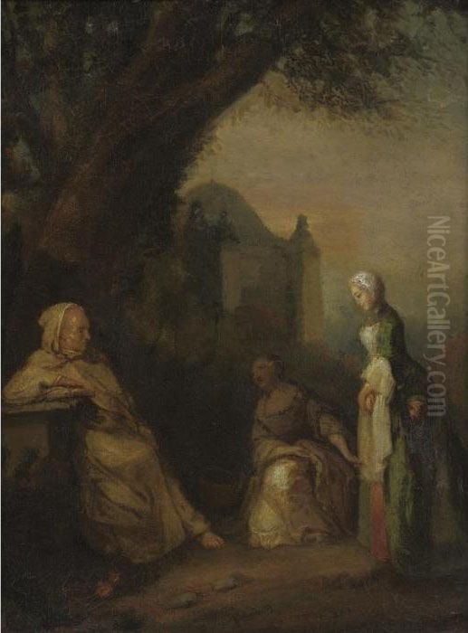 The Confession Oil Painting by Jean-Antoine Watteau
