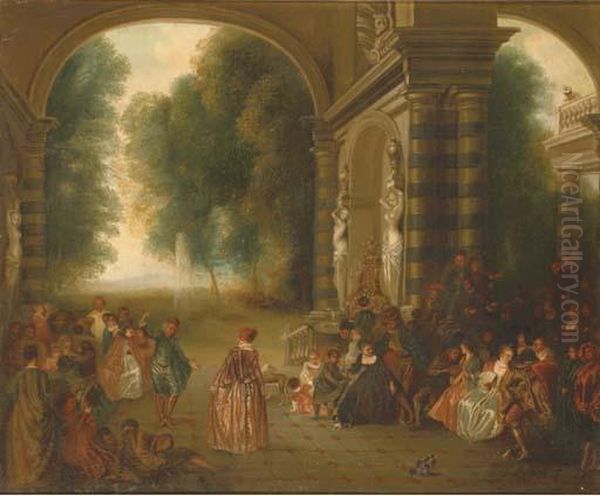 Les Plaisirs Du Bal Oil Painting by Jean-Antoine Watteau
