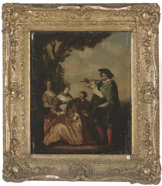 A Fete Champetre Oil Painting by Jean-Antoine Watteau