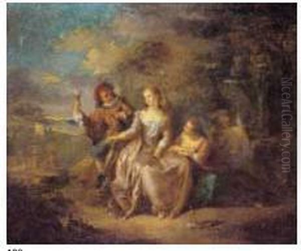 Festa Galante Oil Painting by Jean-Antoine Watteau