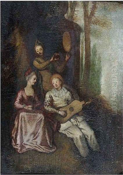 A Musical Party Oil Painting by Jean-Antoine Watteau