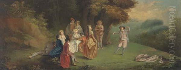 A Fete Champetre Oil Painting by Jean-Antoine Watteau