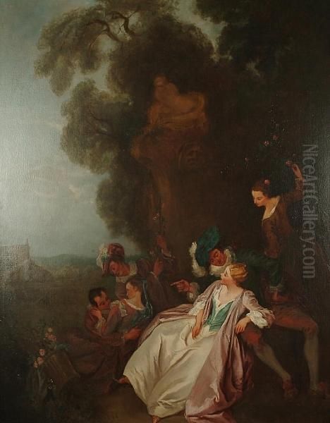 Fete Champetres Oil Painting by Jean-Antoine Watteau