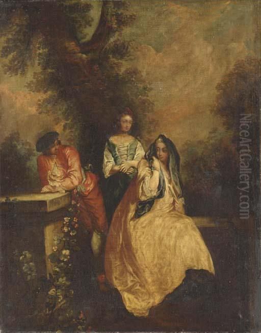 Conversation Dans Un Parc Oil Painting by Jean-Antoine Watteau