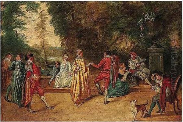 Manner Of Jean-antoine Watteau Oil Painting by Jean-Antoine Watteau
