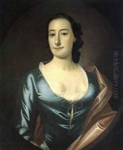 Portrait of Elizabeth Prioleau Roupell Oil Painting by Jeremiah Theus