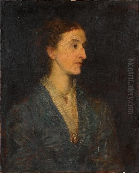 Portrait Of George (aristides) 
Eumorfopoulos(1863-1939); Portrait Of His Wife Julia, Nee 
Scaramanga(1864-1944) Oil Painting by George Frederick Watts