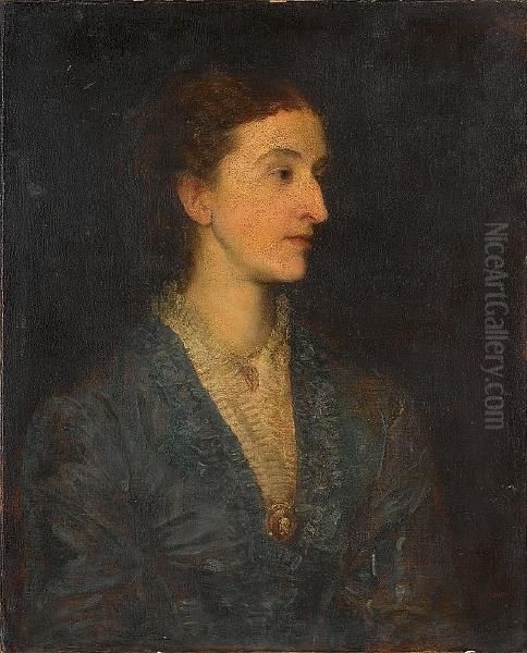 Portrait Of George (aristides) 
Eumorfopoulos (1863-1939); Portrait Of His Wife Julia, Nee Scaramanga 
(1864-1944) Oil Painting by George Frederick Watts