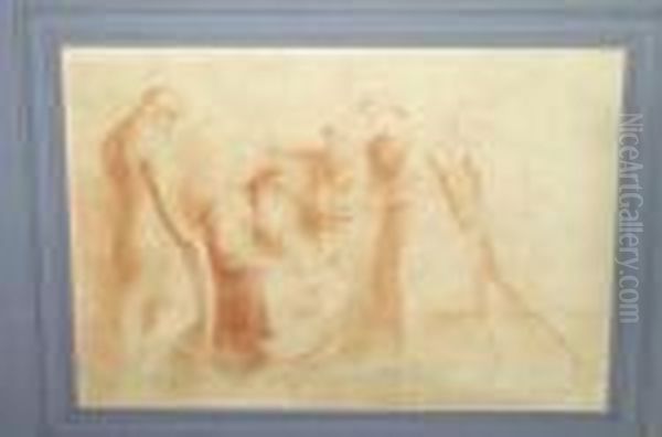 Mythological Figure Subject 
Inscribed With The Artist's Name And Purchase Details By A Later Hand 
Verso, Red Chalk Drawing, Sanguine, 28cm By 40cm *originally Purchased 
By The Present Vendor At The Sotheby's Billinghurst Sale, October 1998 Oil Painting by George Frederick Watts