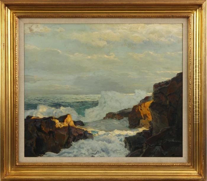 Evening Surf Oil Painting by Frederick Judd Waugh