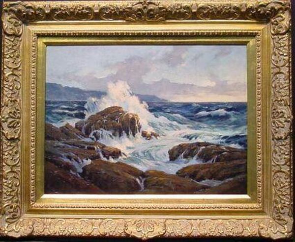 Crashing Waves
Bears Signature Oil Painting by Frederick Judd Waugh