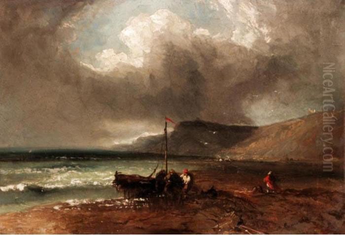 Bringing In The Catch Oil Painting by James Webb