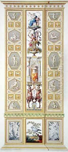Panel from the Raphael Loggia at the Vatican, from Delle Loggie di Rafaele nel Vaticano, engraved by Giovanni Volpato 1735-1803, 1776, published c.1776-77 Oil Painting by Taurinensis, Ludovicus Tesio