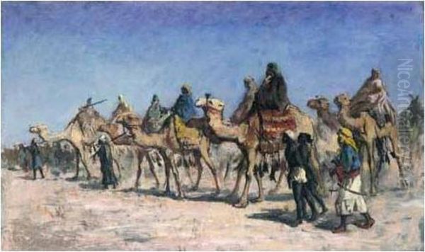 The Camel Caravan Oil Painting by Edwin Lord Weeks