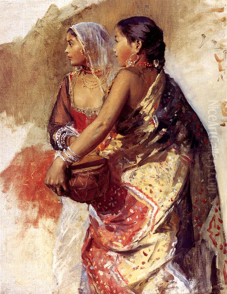 Two Nautch Girls Oil Painting by Edwin Lord Weeks