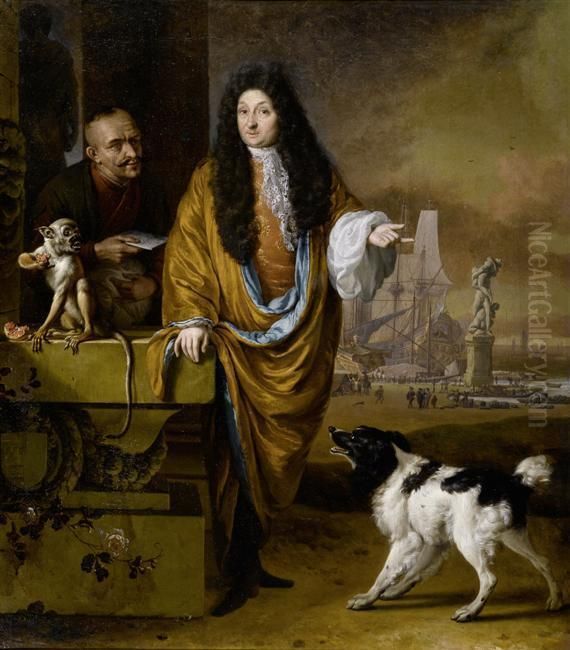 Portrait Of The Merchant A. 
V. 
Goor Oil Painting by Jan Weenix
