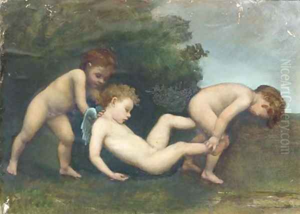 Cupid with two cherubs Oil Painting by Dorothy, nee Tennant Stanley