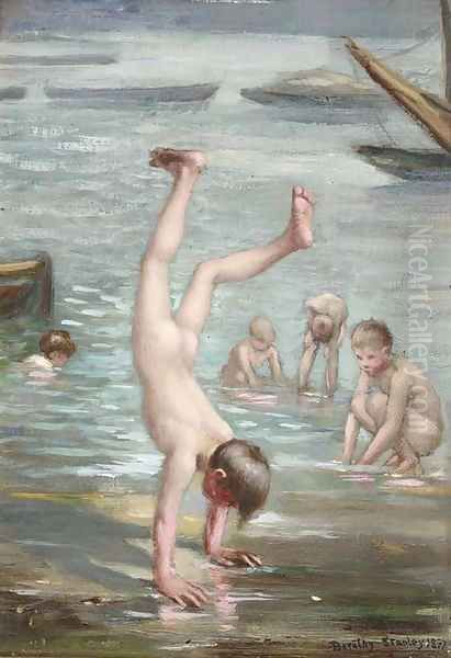 At the waters edge Oil Painting by Dorothy, nee Tennant Stanley