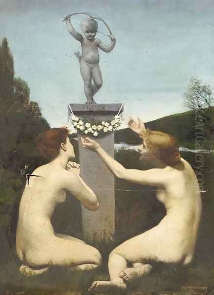 Rival supplicants Oil Painting by Dorothy, nee Tennant Stanley