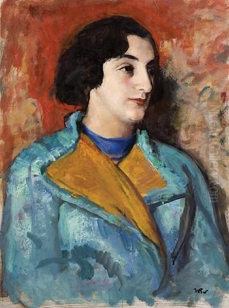 Brunetka Oil Painting by Wojciech Weiss